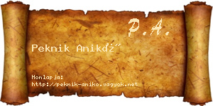 Peknik Anikó névjegykártya